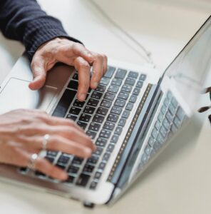 someone working on a laptop