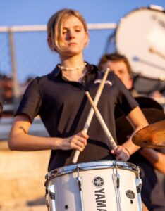 St. Michael's mostly female drumline