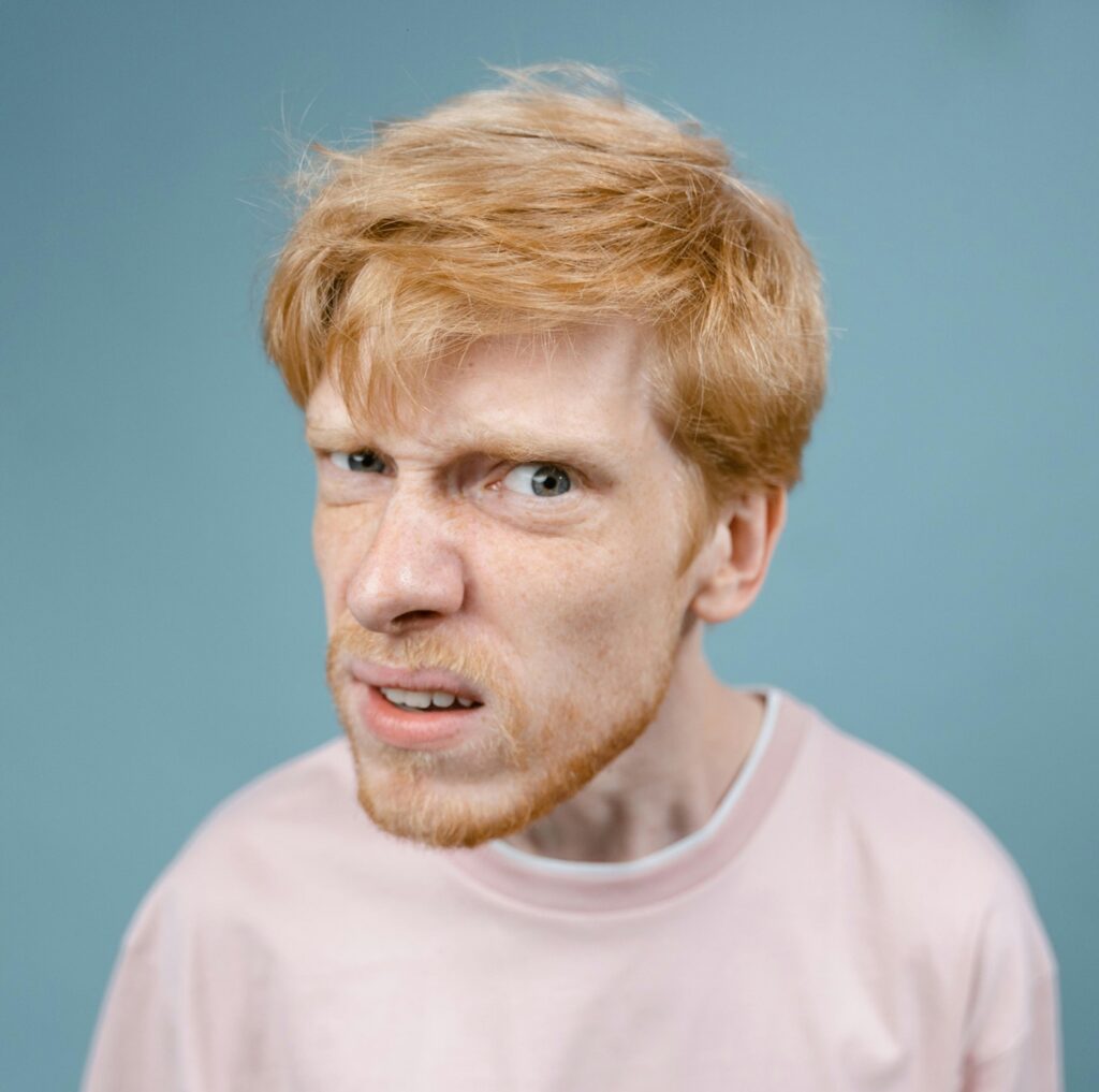 man looking annoyed