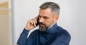 man talking on cell phone