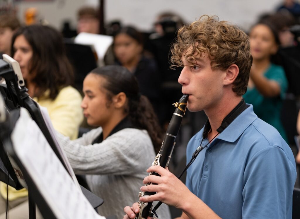 clarinet player during rehearsal