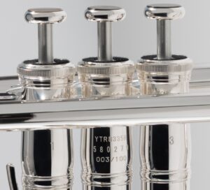 close up of Yamaha trumpet