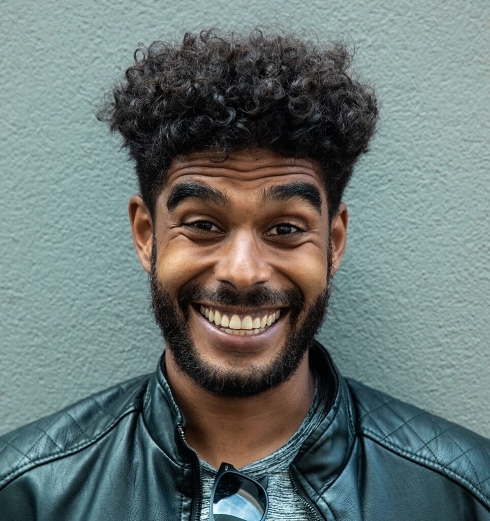 someone with a huge smile on their face