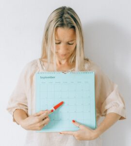 woman holding calendar
