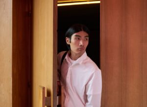 someone walking into a room