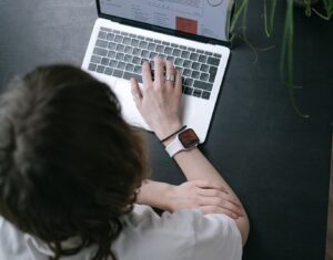 someone working on a laptop